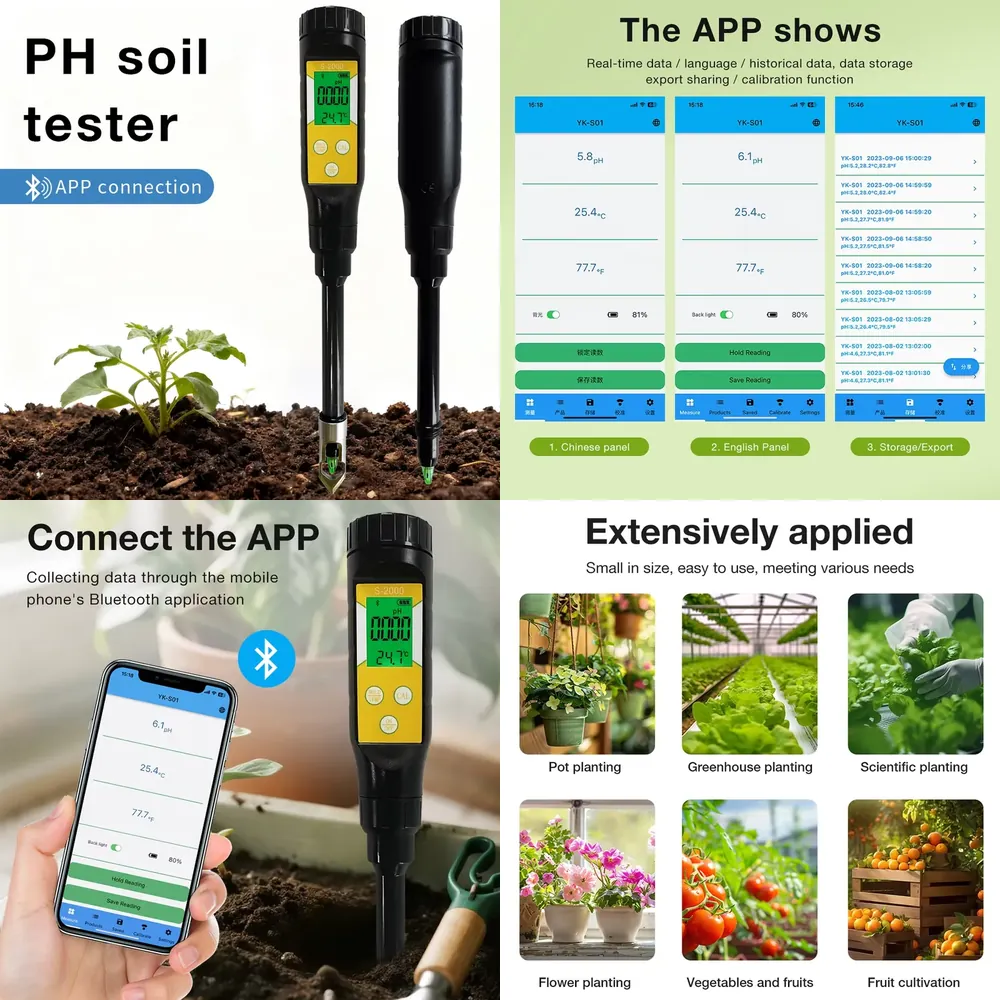 Smart Pot - WAP01 Intelligenter Boden-pH-Meter für Hochpräzise Temperatur-